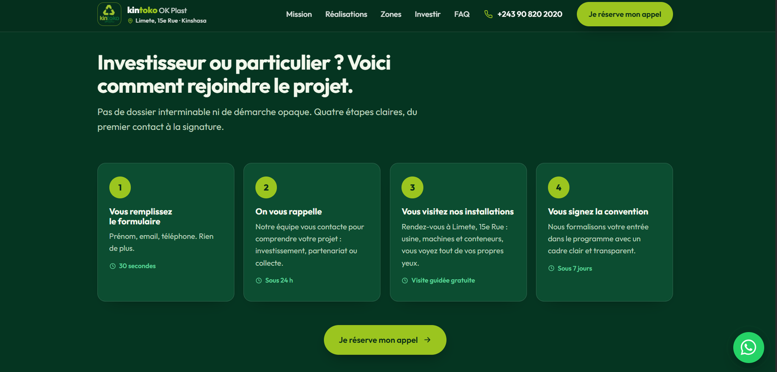 Le site Kintoko OK Plast, écran 5 sur 12