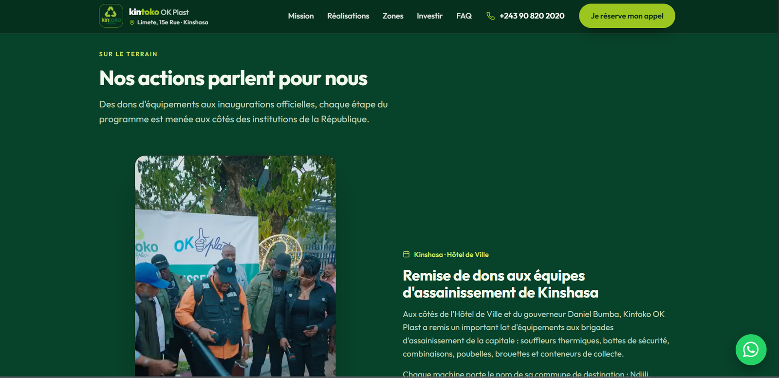 Le site Kintoko OK Plast, écran 6 sur 12